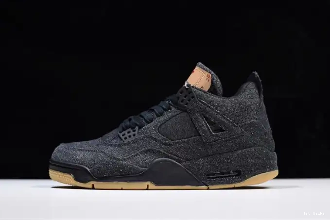 1st Kicks Shoes Air 4 Jordan Levi's x 'black' AO2571-001 0606
